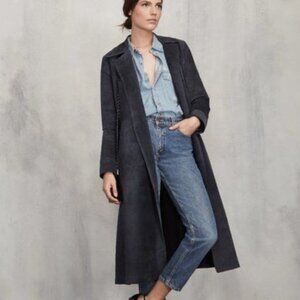 Reformation Black/Navy Suede coat
